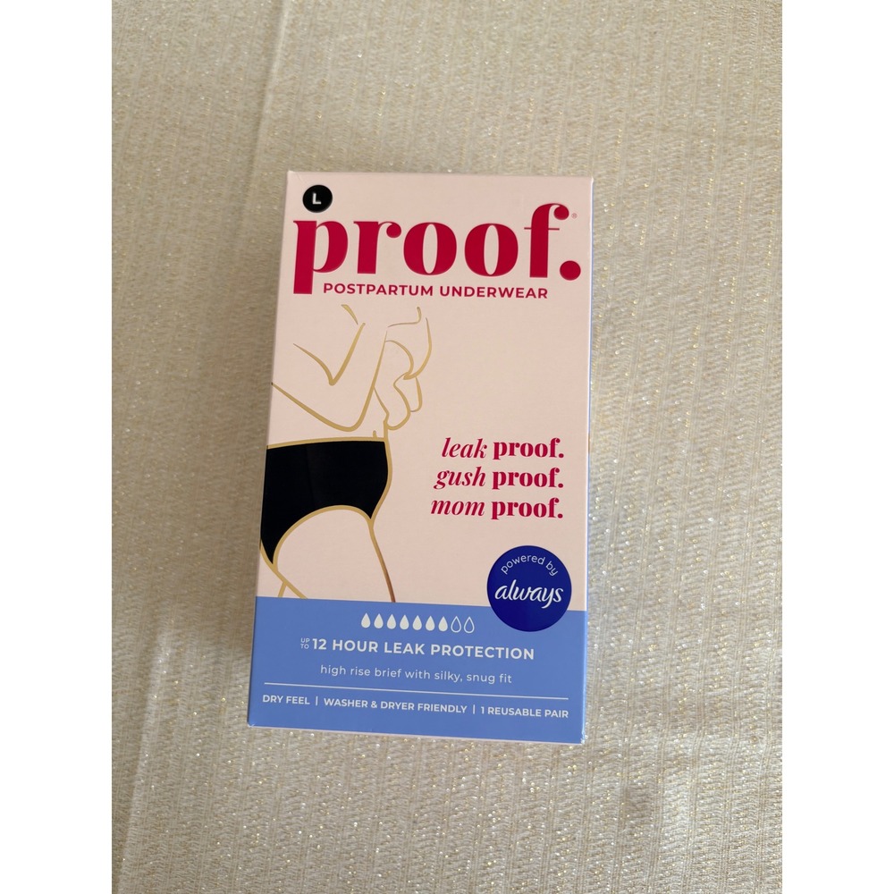 Proof Postpartum Underwear Large Black New High Rise Super Heavy Leak Protection